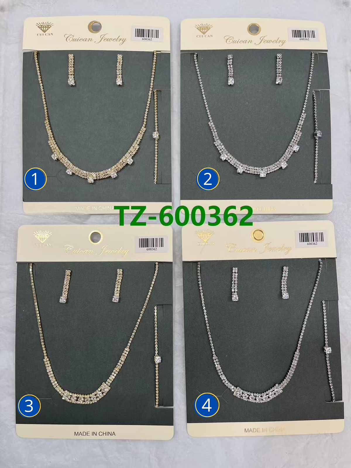Conjuntos Plateados con piedras M22 Oro Laminado