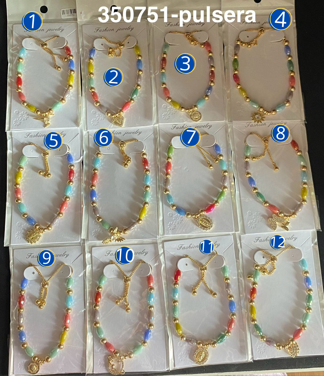 Pulsera Dorada con Dije M13 Oro Laminado