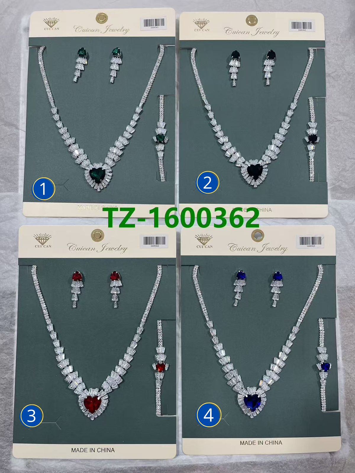 Conjuntos Plateados con piedras M3 Oro Laminado
