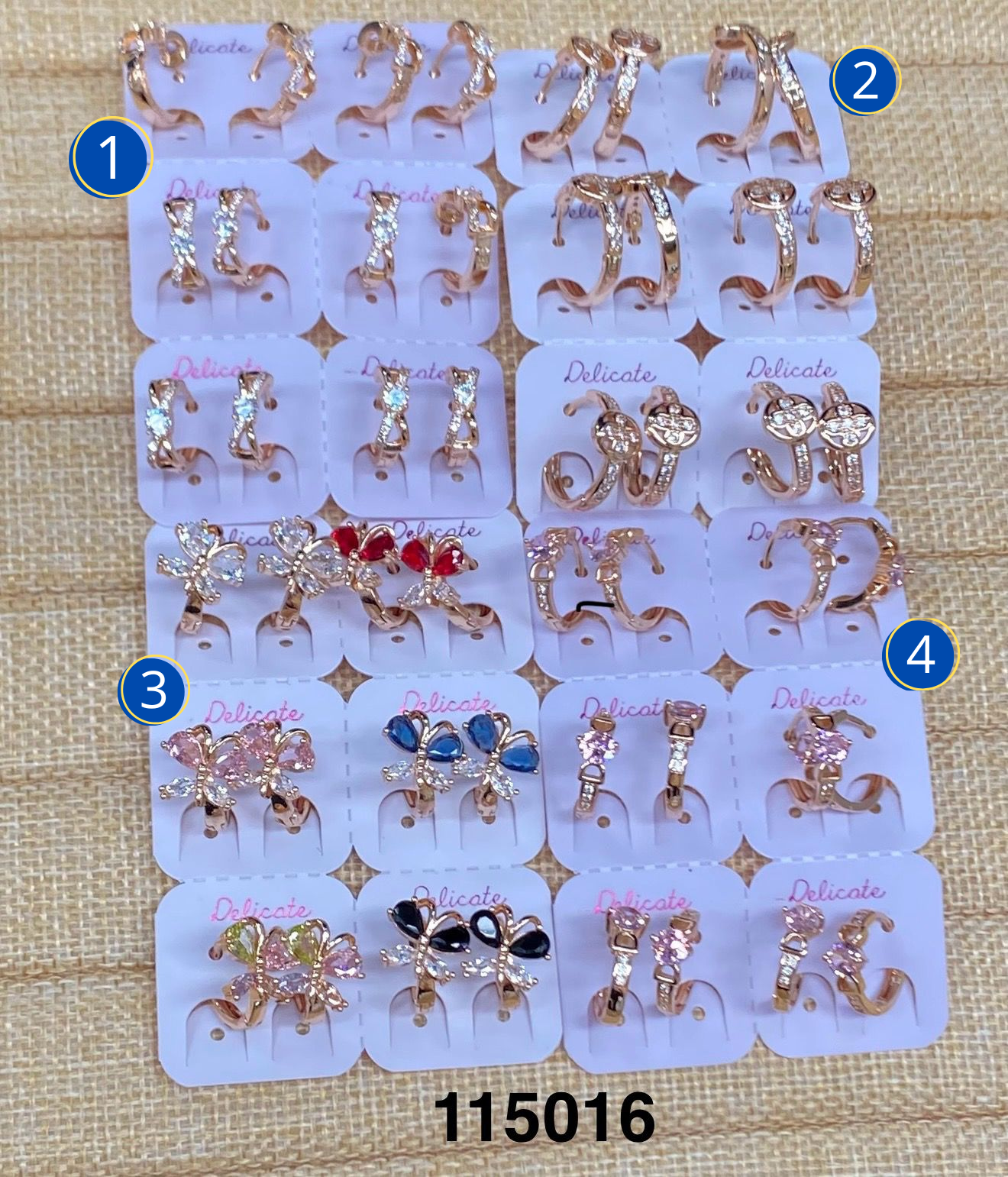 Aretes dorados Paquete de 6 M24 - Oro Laminado
