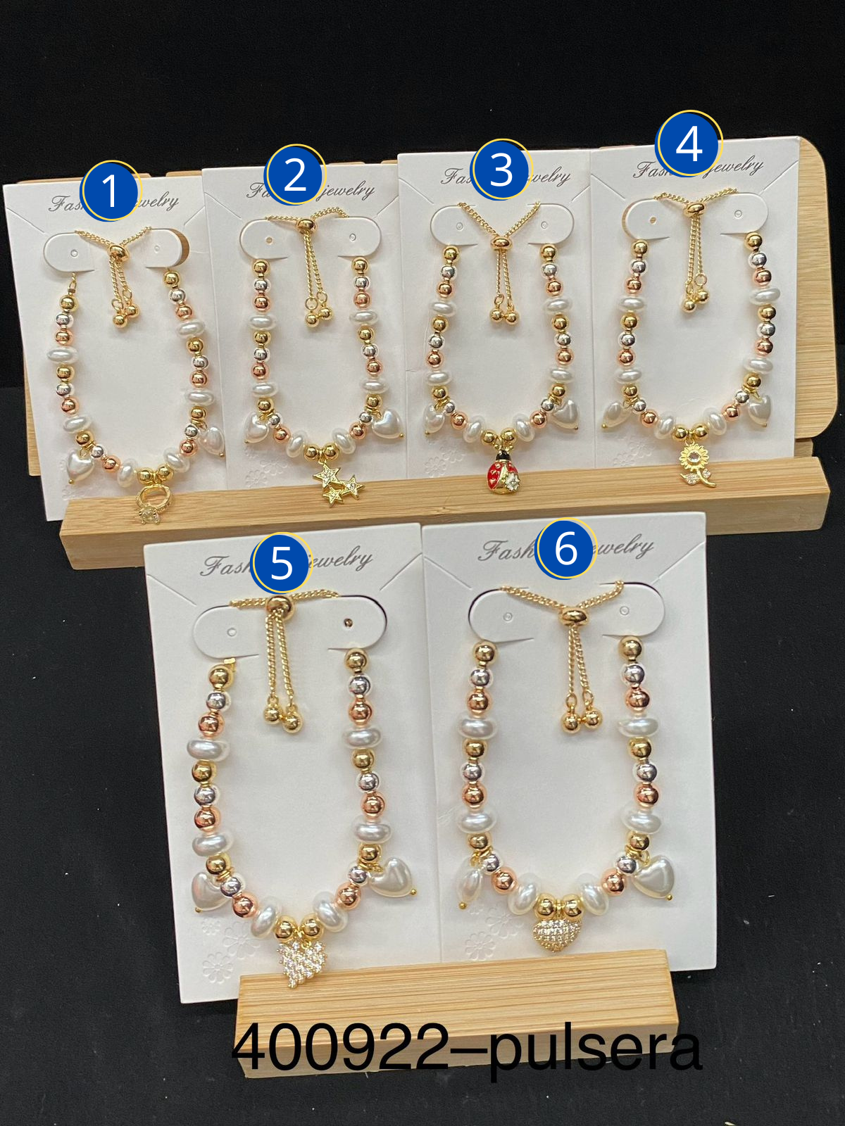 Pulseras con dijes M29 ORO LAMINADO