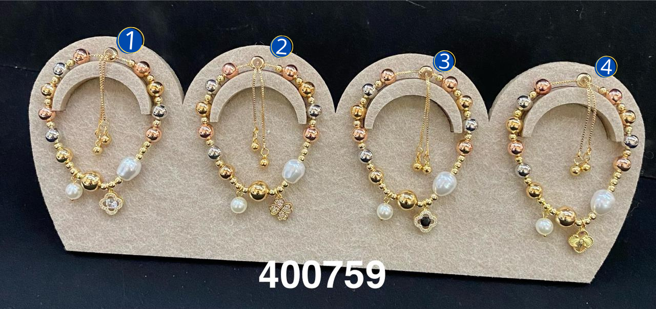Pulseras Doradas con Dije M3 Oro Laminado 03/03/26