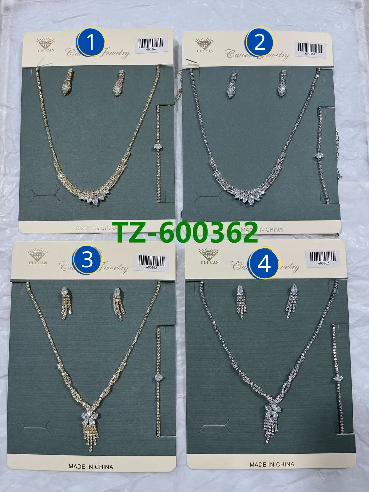 Conjuntos Plateados con piedras M2 Oro Laminado