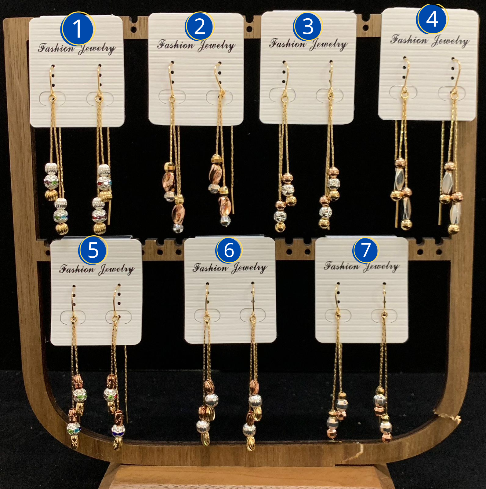 ARETES DORADOS DE DIFERENTES FORMAS M3 - ORO LAMINADO