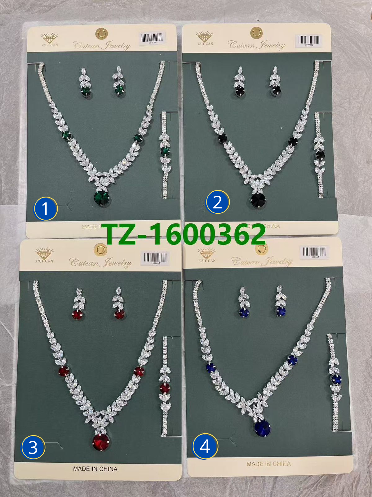 Conjuntos Plateados con piedras M4 Oro Laminado