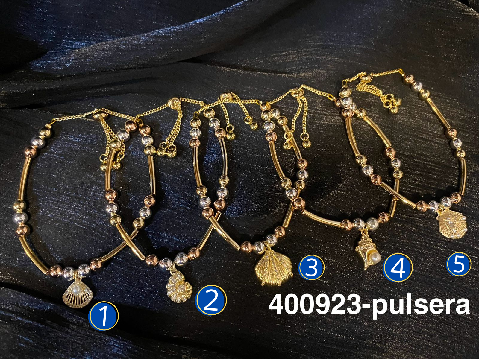 [08/JUNI/26] Pulsera Dorada de cuentas y Dije M11 Oro Laminado