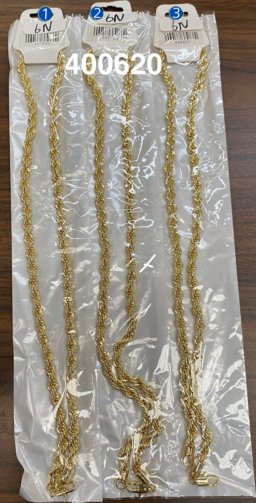 Cadena Dorada de torsal M4 Oro Laminado