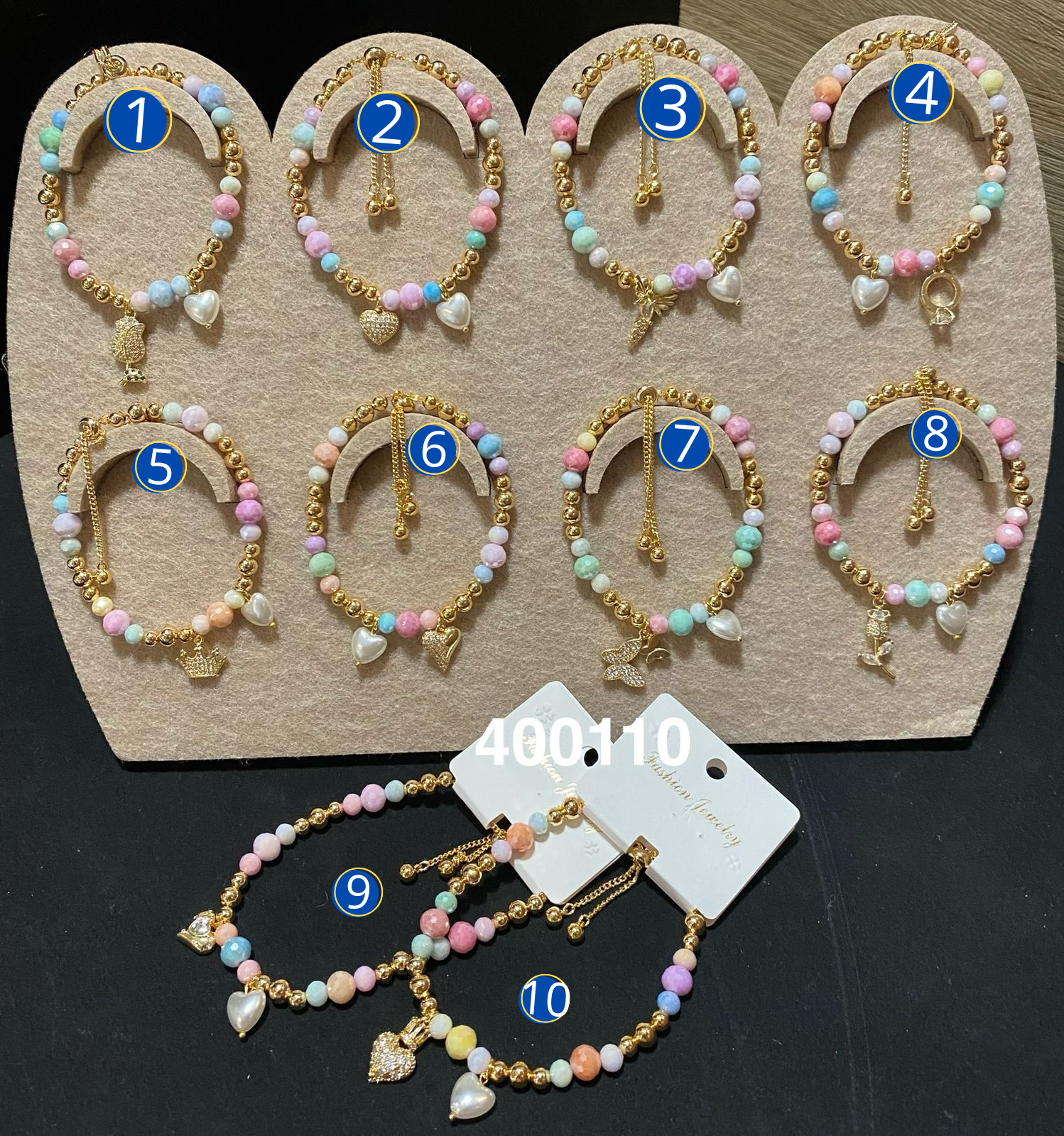 Pulsera Dorada con Dije M3 Oro Laminado