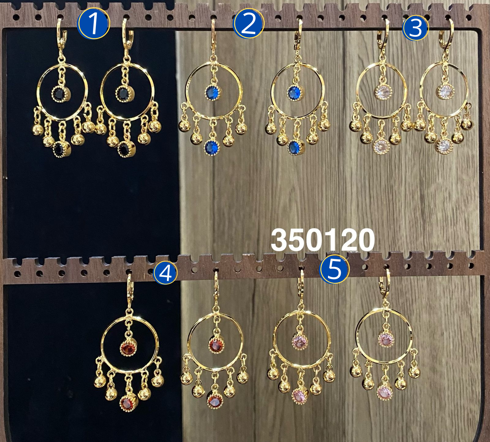 Aretes Largos Dorados M26 Oro Laminado