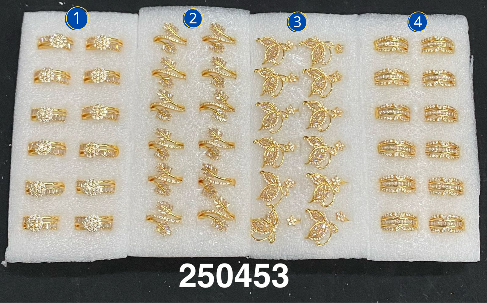 Anillos Dorados con Piedras M12 Oro Laminado