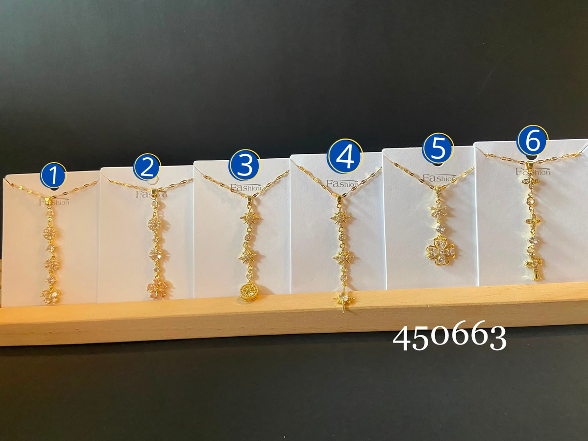[12/SEPTIEMBRE/26] Collar con dije largo dorado M5 Oro Laminado