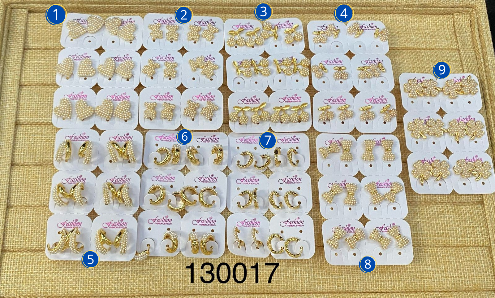 Aretes dorados Paquete de 6 M15 - Oro Laminado
