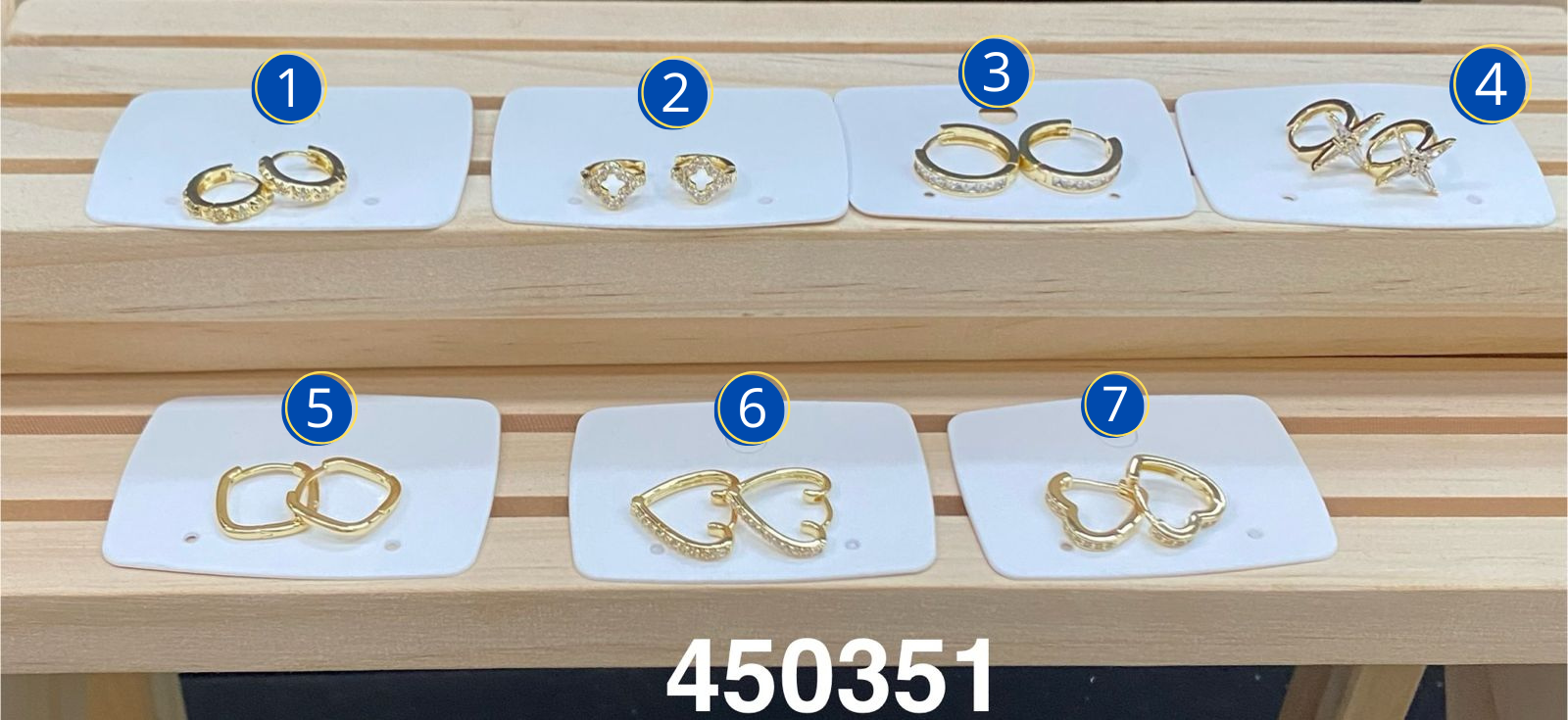 Aretes Dorados M9 Oro Laminado