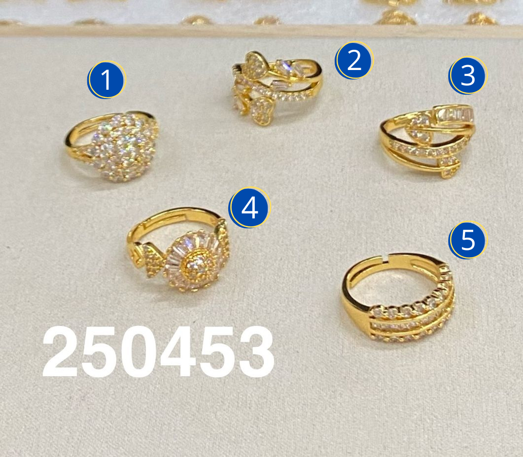 Anillos Dorados con Piedras M9 Oro Laminado