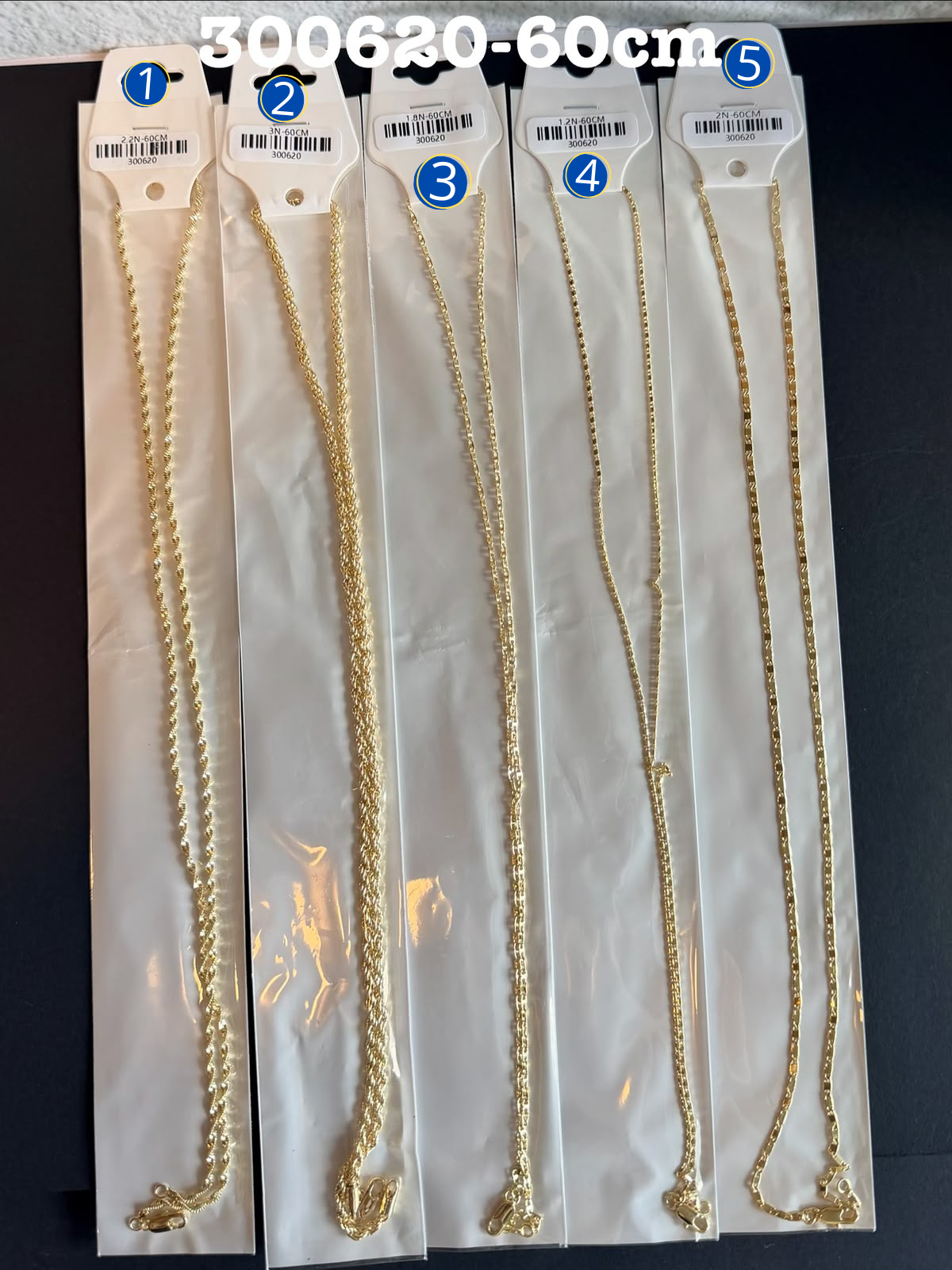 [01/AGOSTO/26] Cadena Dorada de 60 cm M7 Oro Laminado