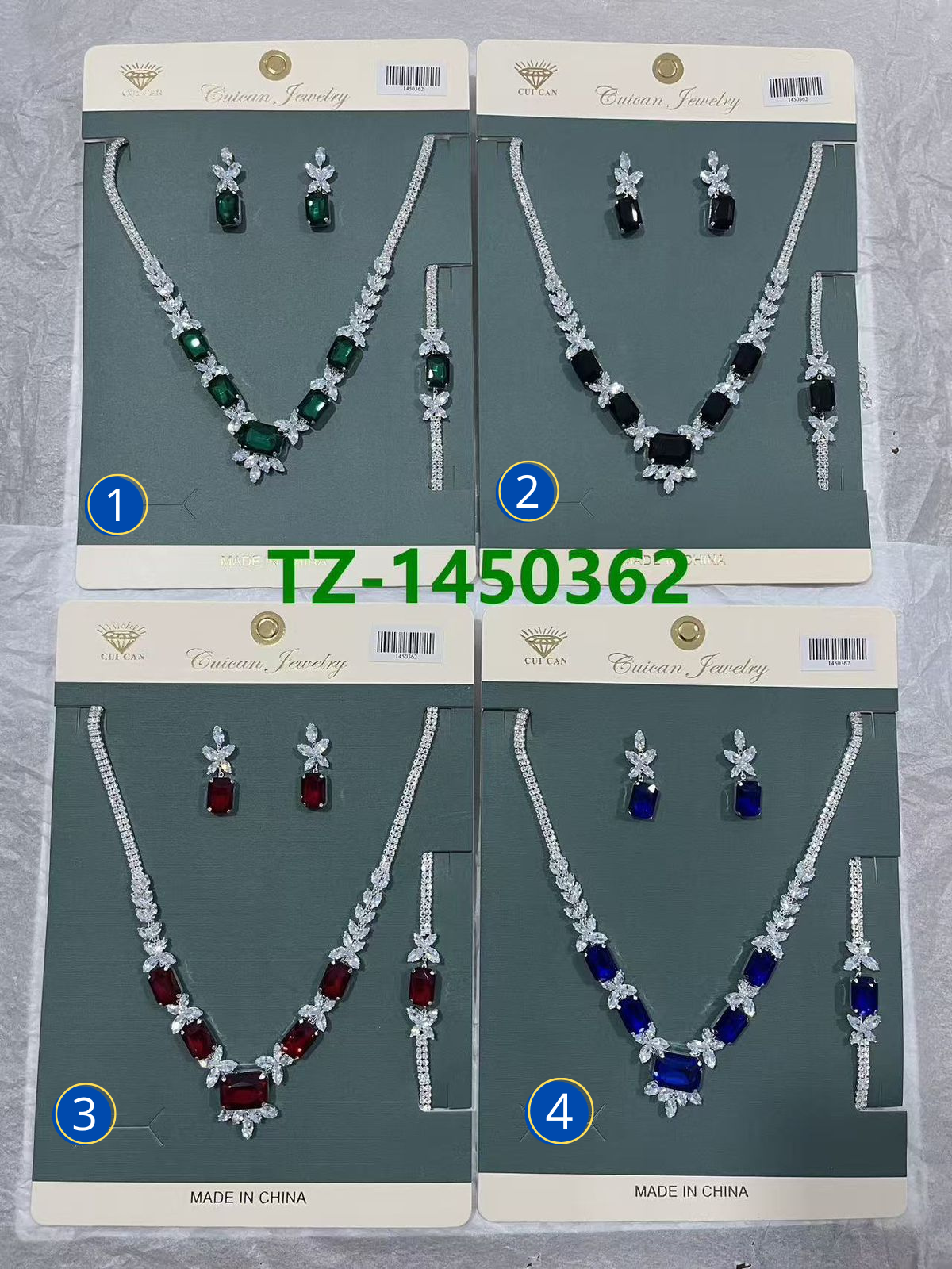 Conjuntos Plateados con piedras M5 Oro Laminado