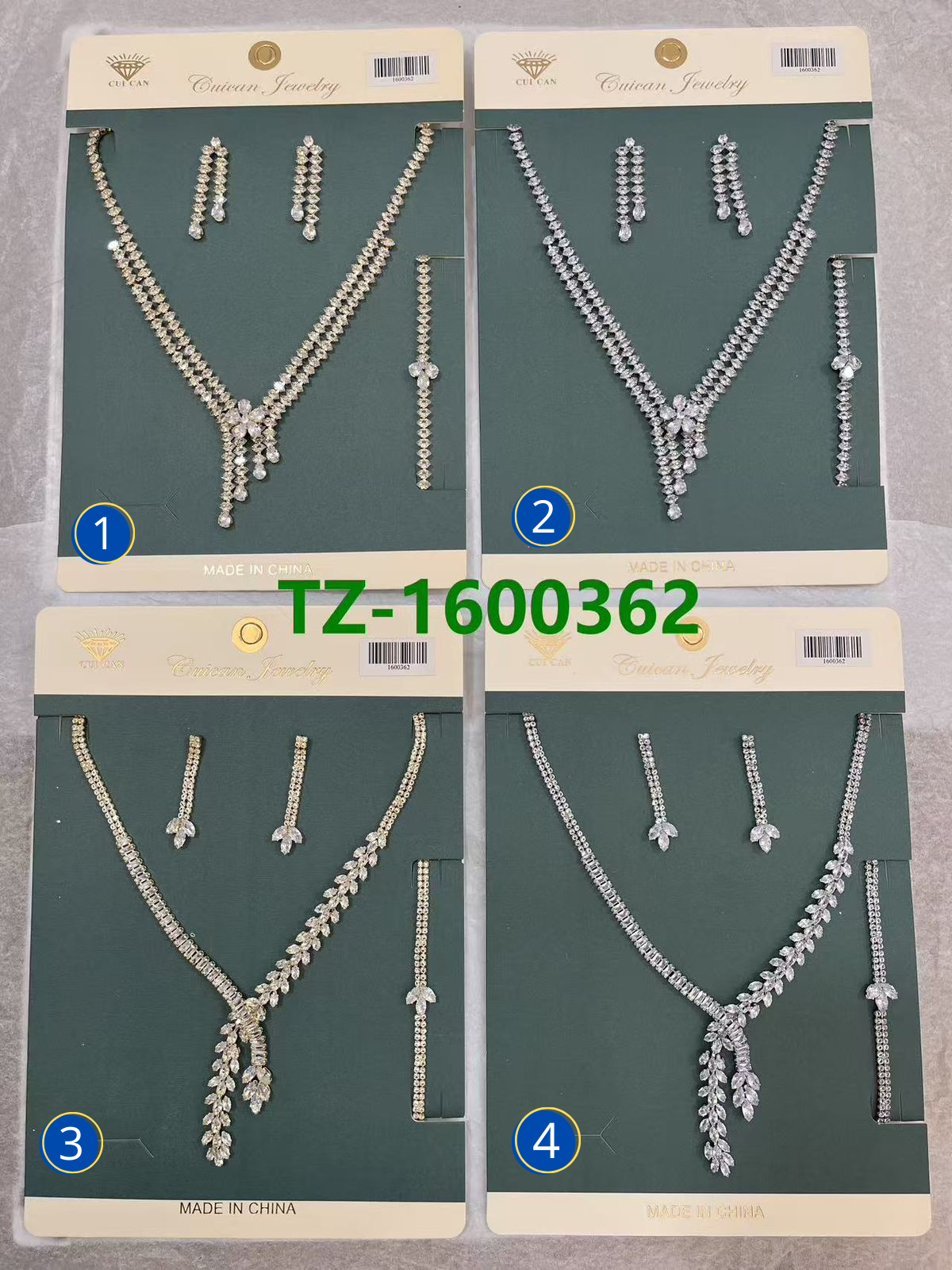 Conjuntos Plateados con piedras M15 Oro Laminado