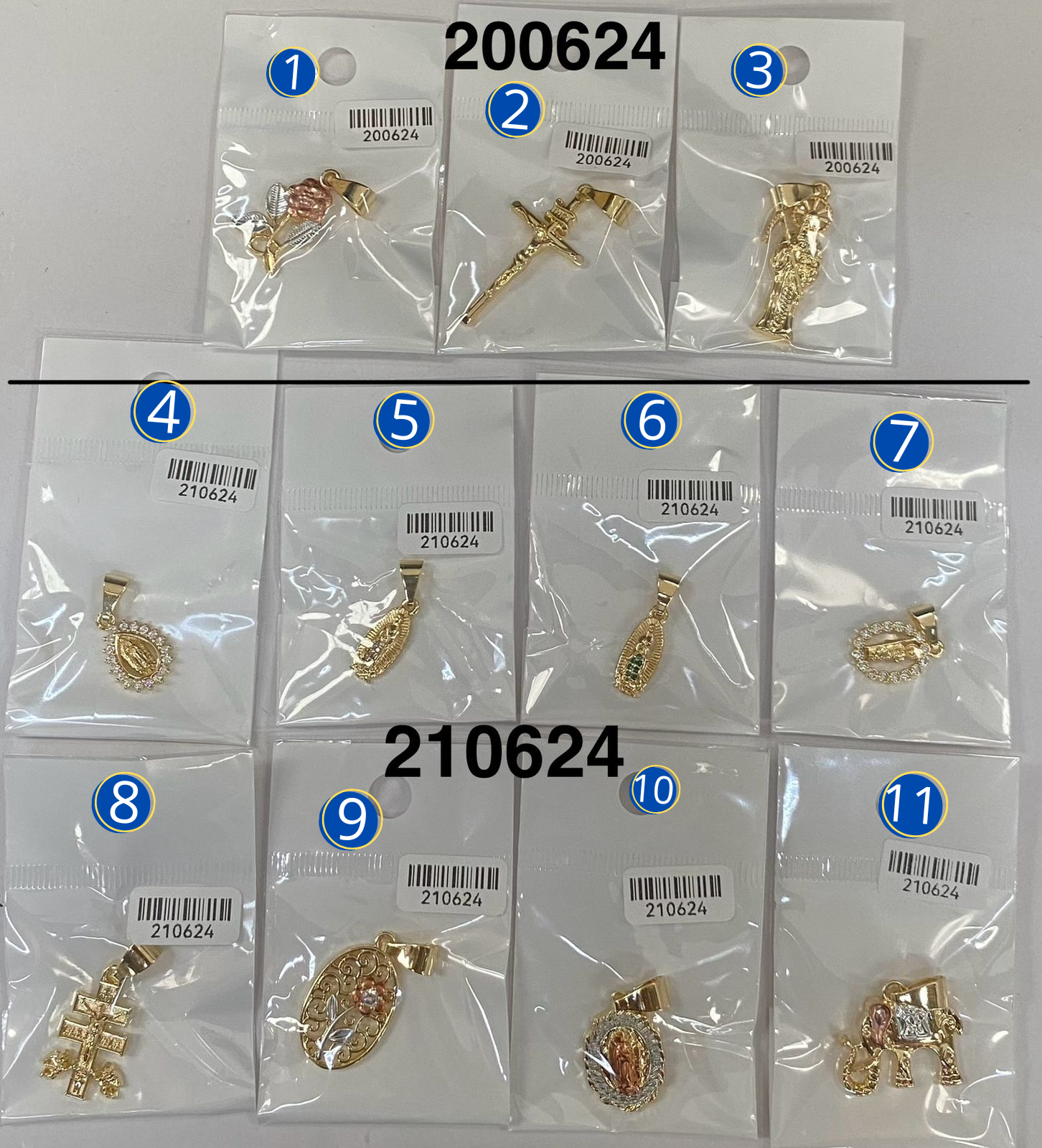 Dijes Dorados M3 Oro Laminado