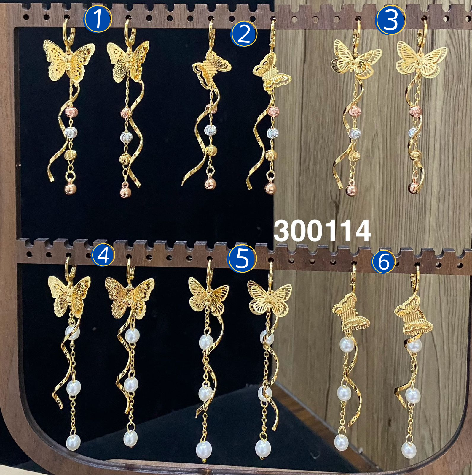 Aretes Largos Dorados M11 Oro Laminado