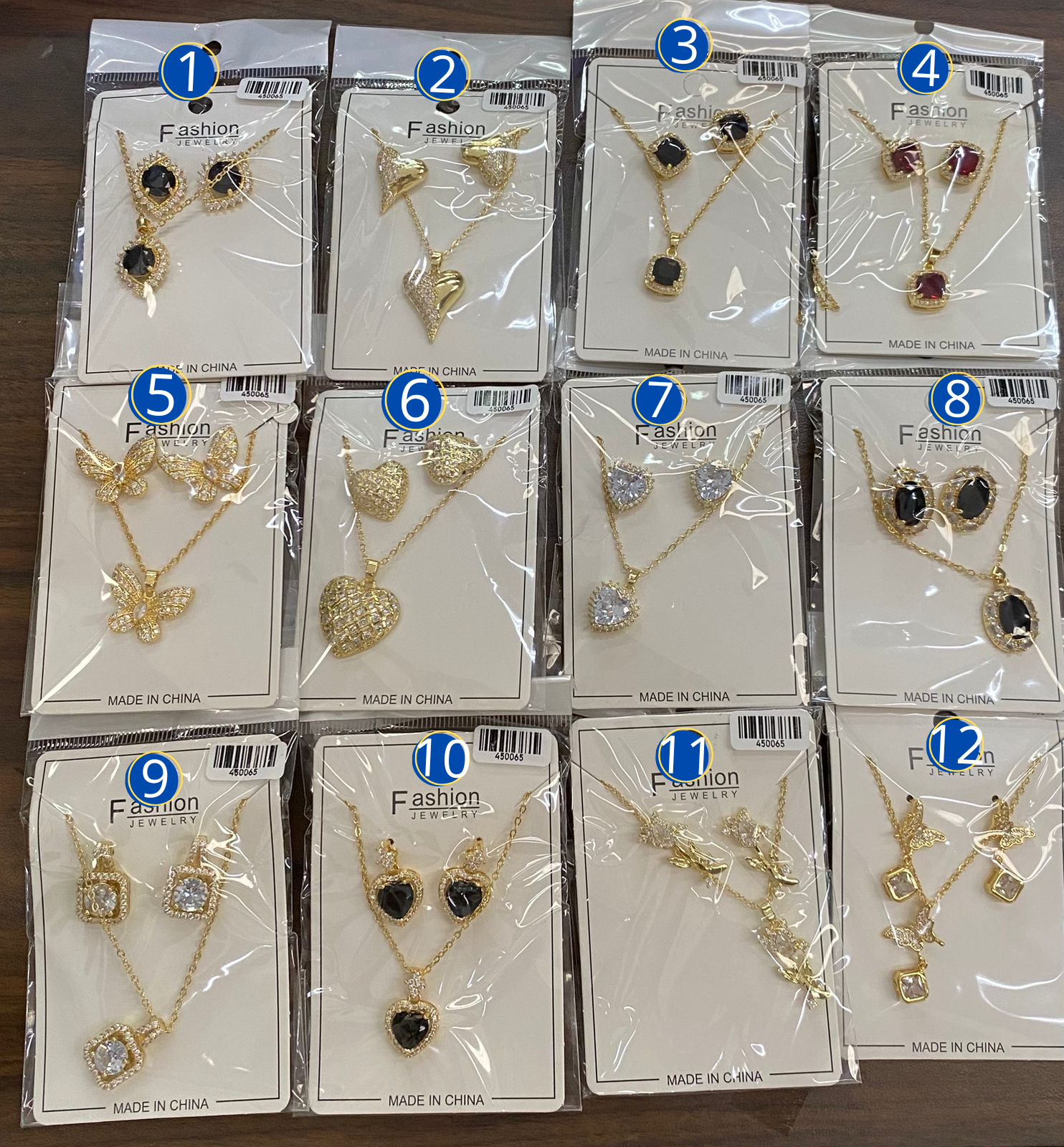 Conjuntos Dorados con piedras M4 Oro Laminado