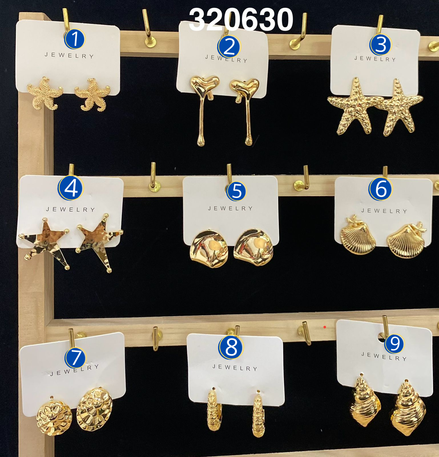 Aretes Dorados Diferentes Diseños M6 Oro Laminado
