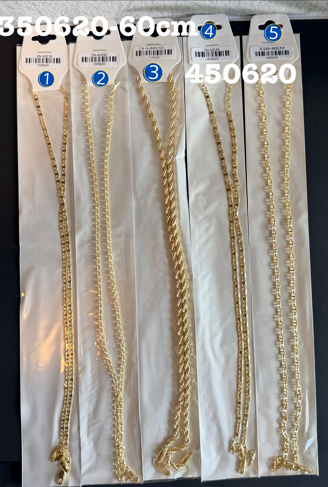 [01/AGOSTO/26] Cadena Dorada de 60 cm M17 Oro Laminado