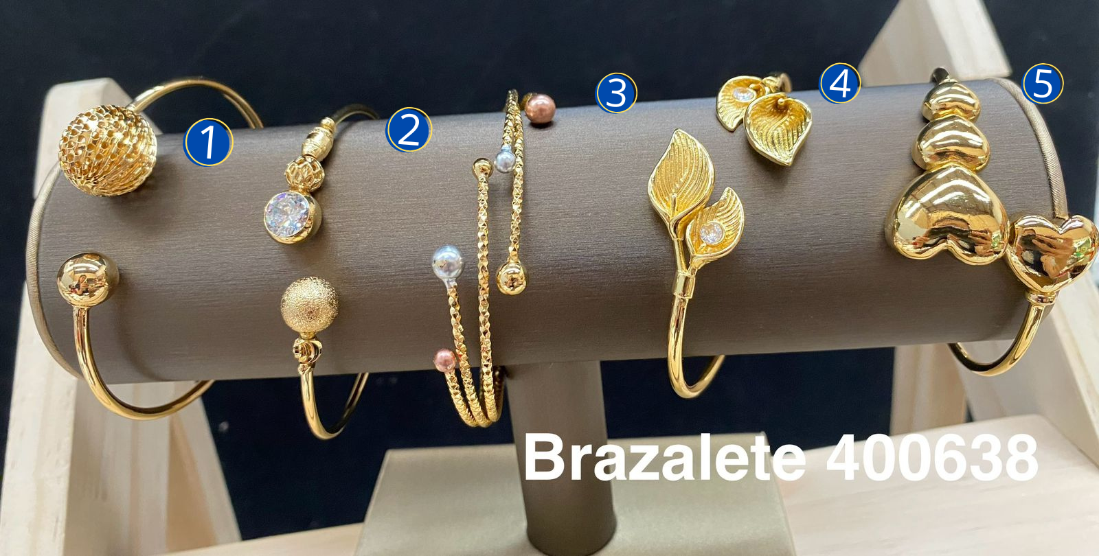 Brazaletes Dorados M2 Oro Laminado