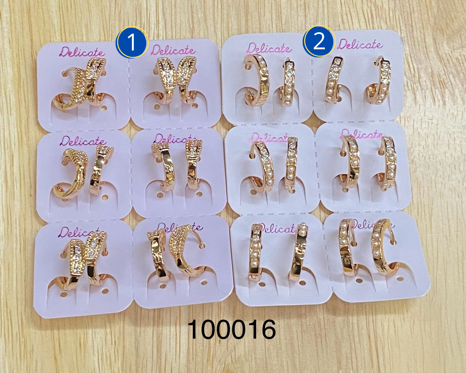 Aretes Dorados Paquete de 6 M6 Oro Laminado