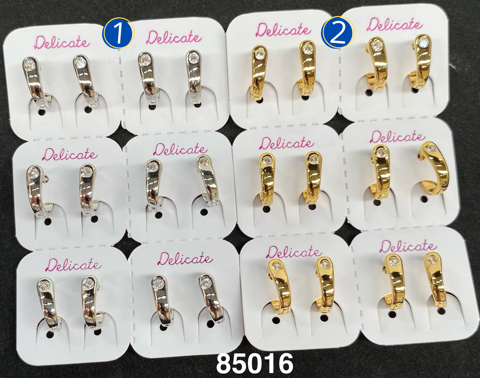 Paquete de 6 pares de aretes dorados M29 Oro Laminado