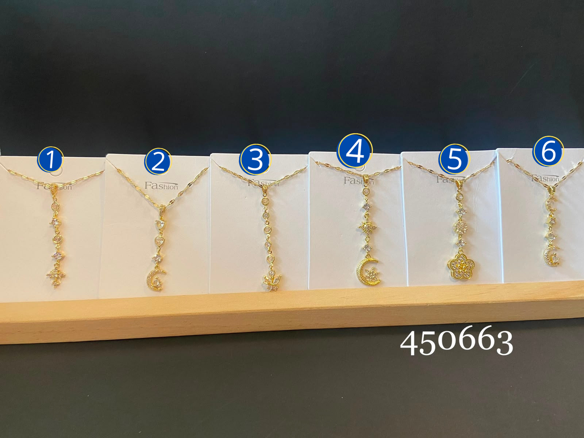 [12/SEPTIEMBRE/26] Collar con dije largo dorado M7 Oro Laminado