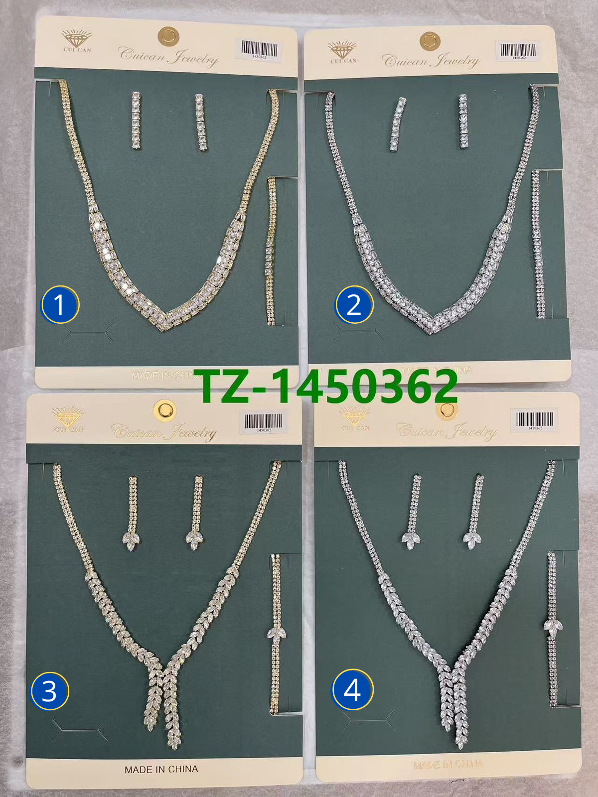 Conjuntos Plateados con piedras M30 Oro Laminado