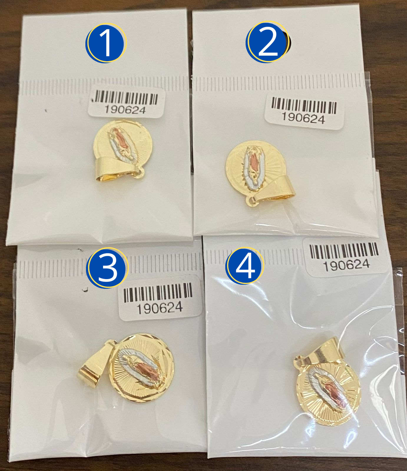 Dije religioso de La Virgen de Guadalupe M1 Oro Laminado