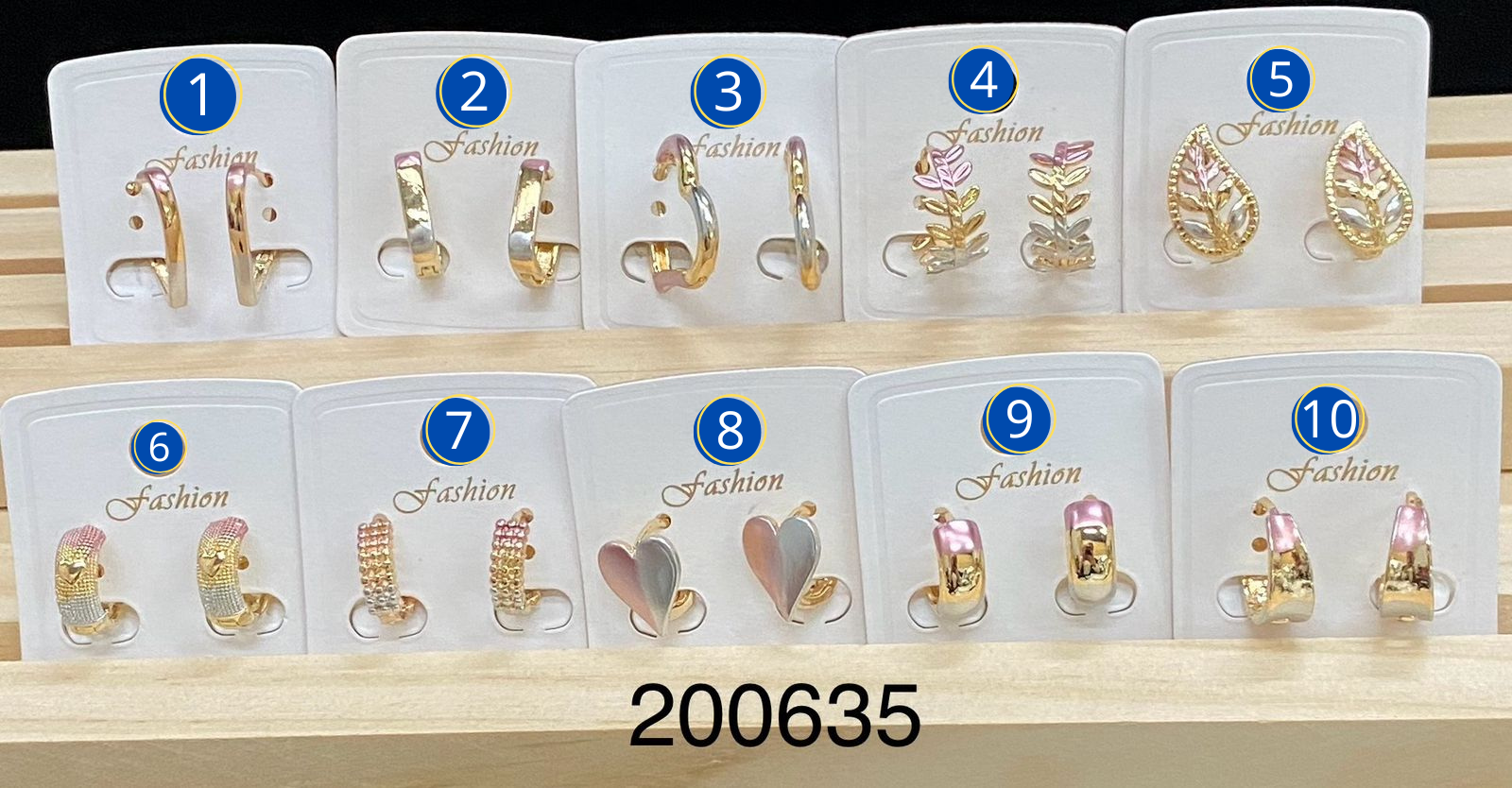 Aretes Dorados diferentes formas M2 Oro Laminado