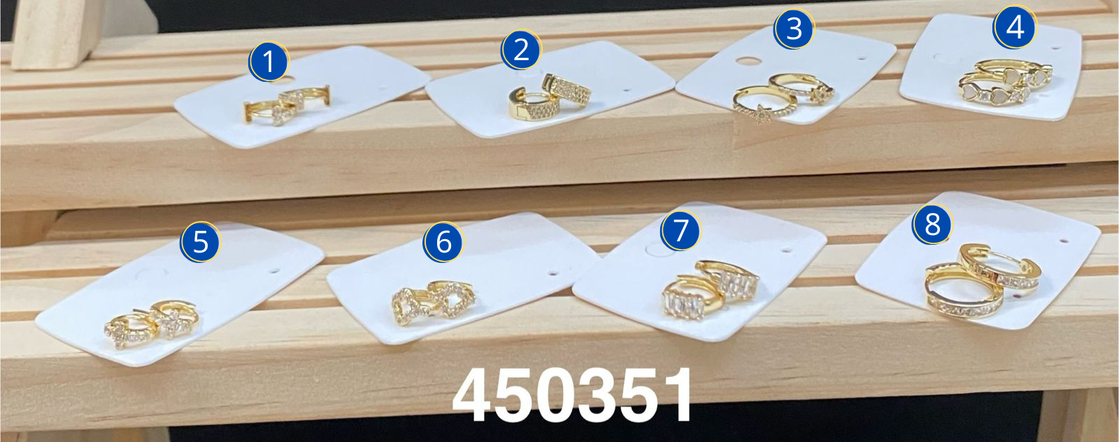 Aretes Dorados M8 Oro Laminado
