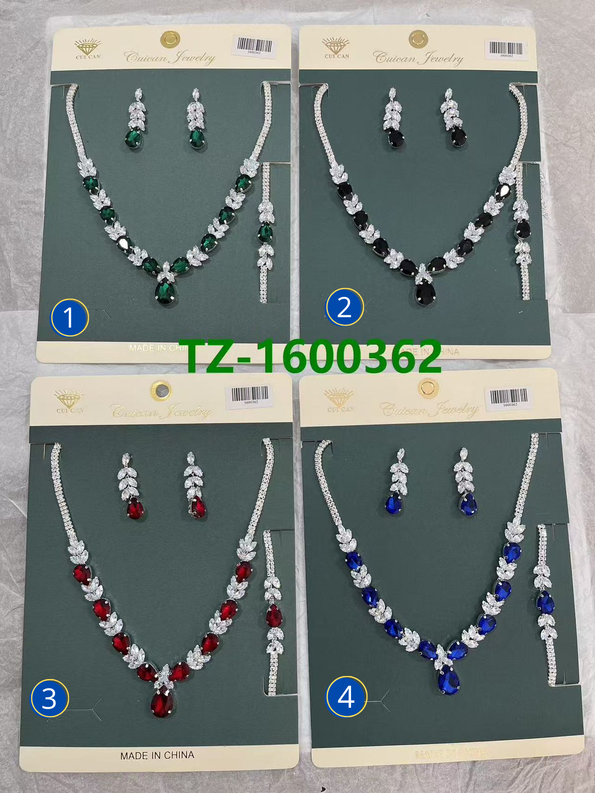 Conjuntos Plateados con piedras M6 Oro Laminado