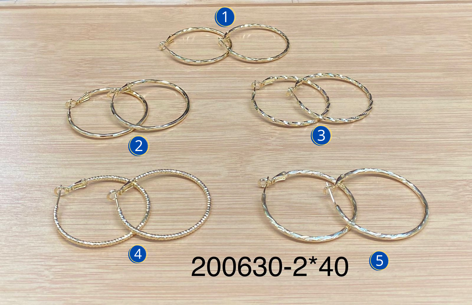 Arracadas Doradas M5 Oro Laminado