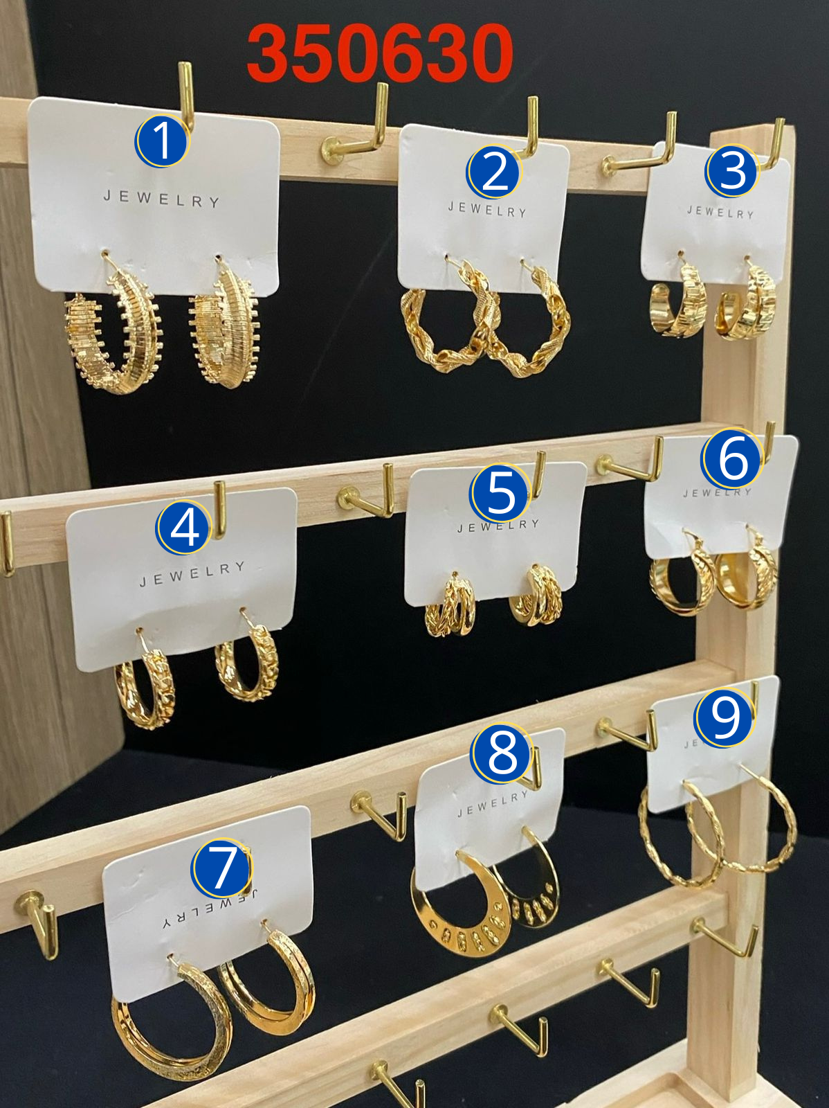 Aretes Dorados diferentes formas M15 Oro Laminado