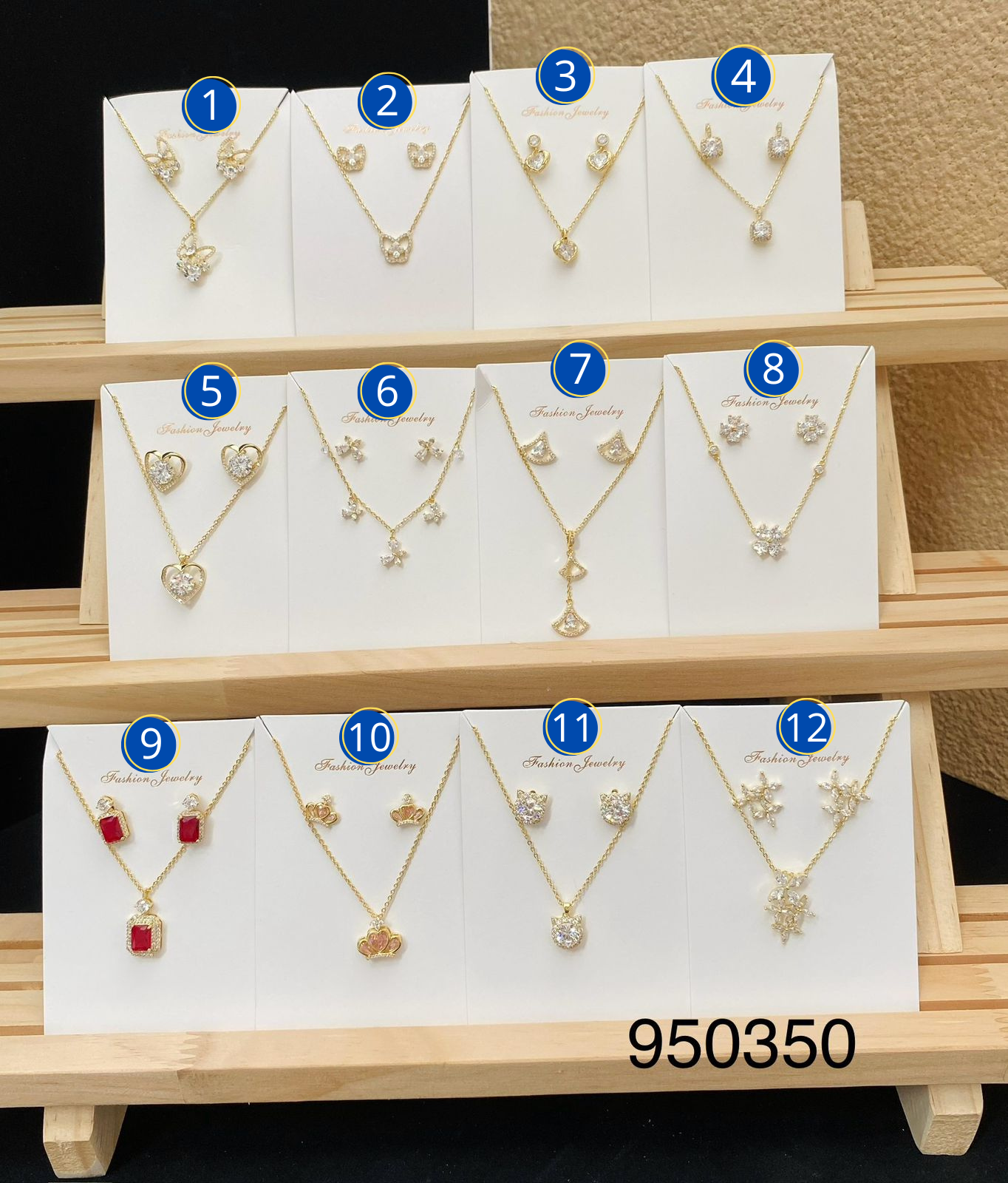 Cadena y juego de ansheli M12 oro laminado