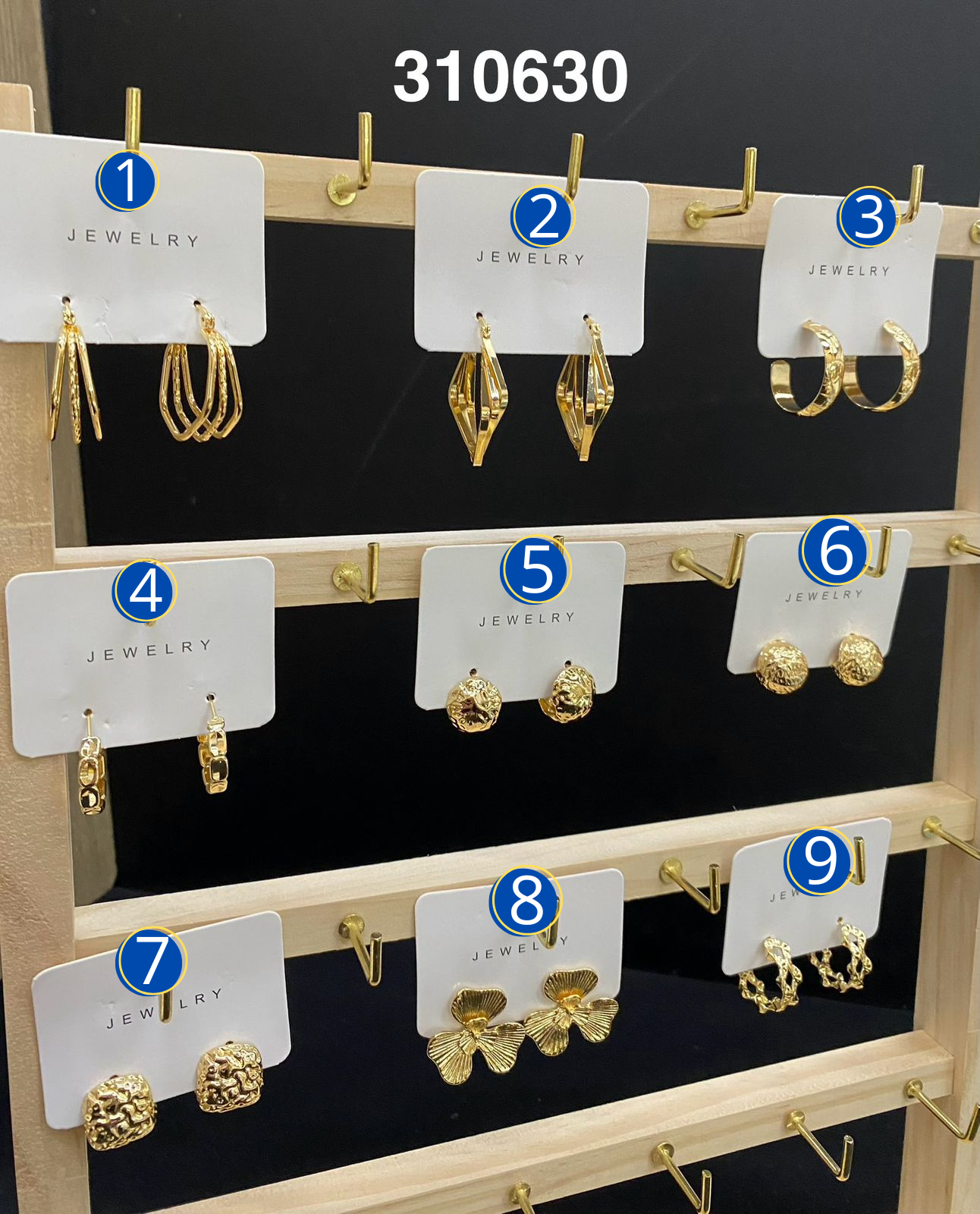 Aretes Dorados diferentes formas M3 Oro Laminado