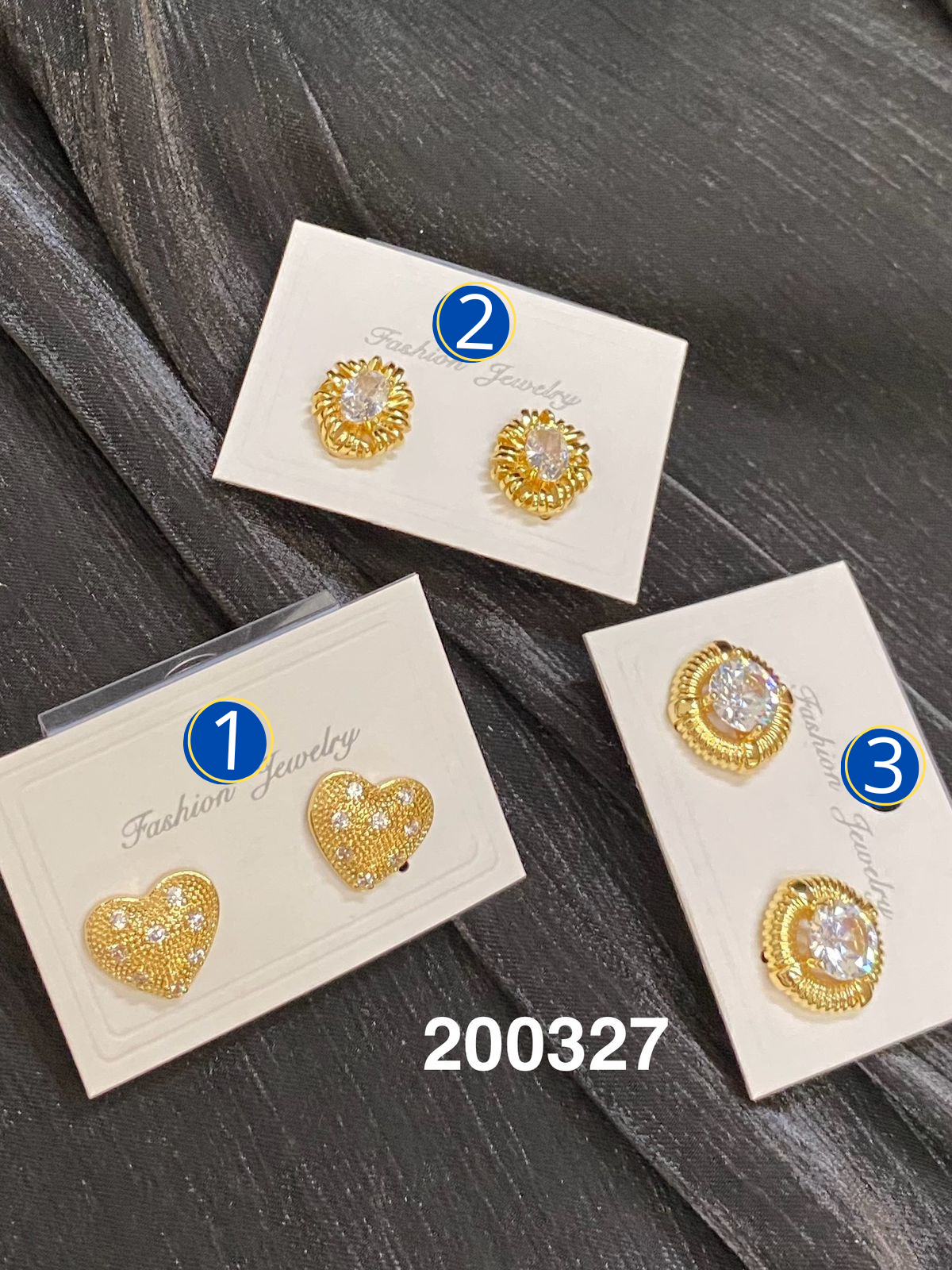 Aretes Dorados con Piedras de aro M1 Oro Laminado