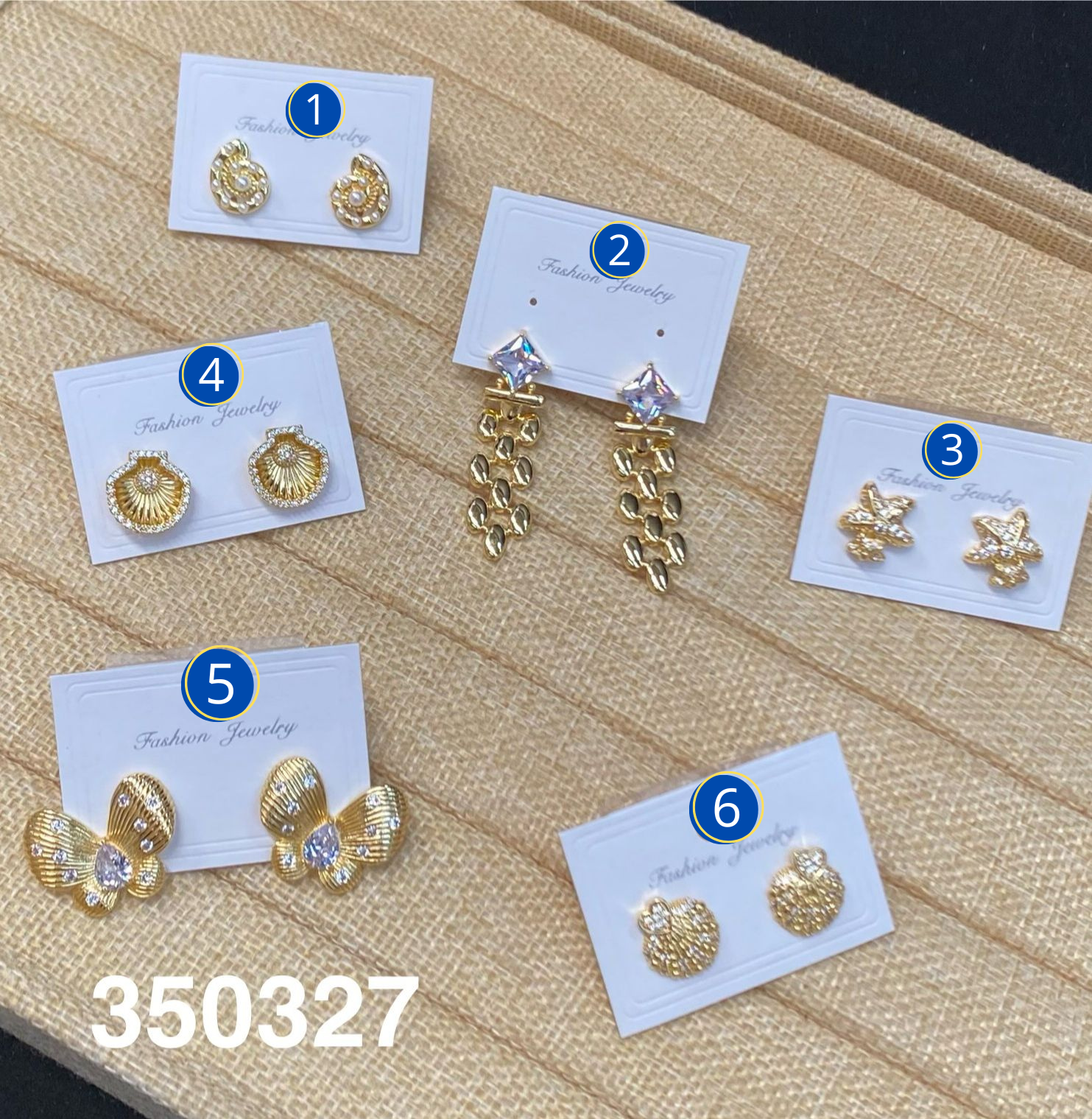 Aretes Dorados M4 Oro Laminado