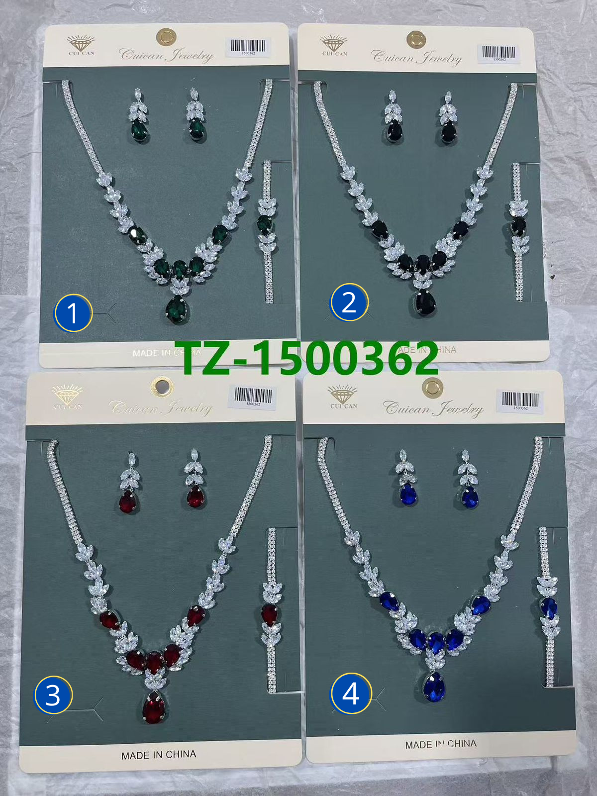 Conjuntos Plateados con piedras M7 Oro Laminado