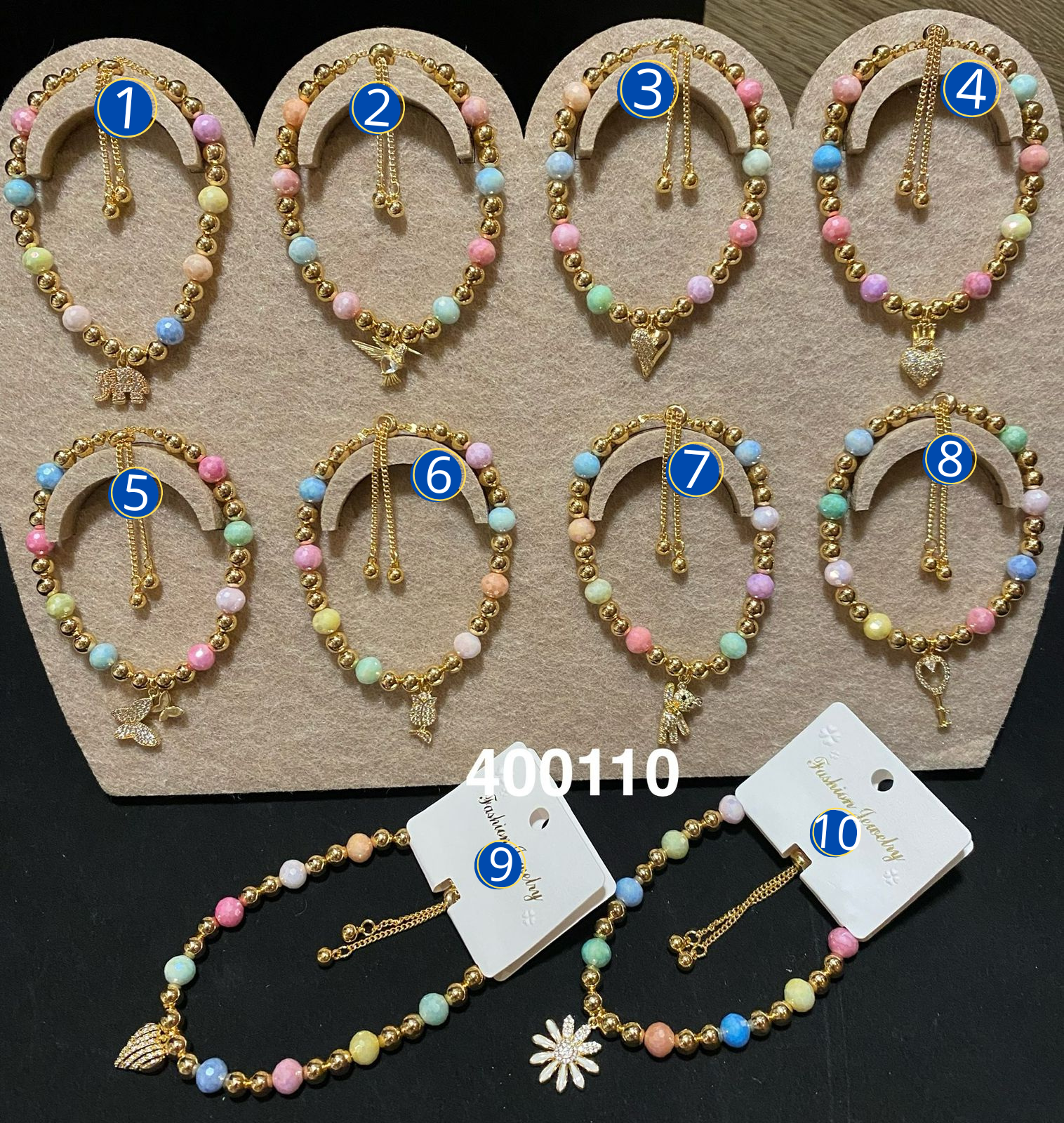 Pulsera Dorada con Dije M6 Oro Laminado