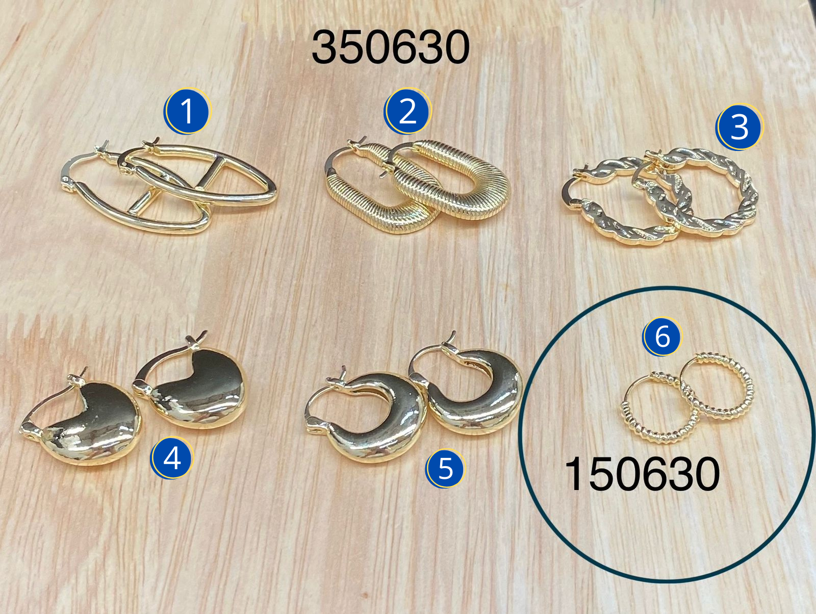 Arracadas Doradas M21 Oro Laminado