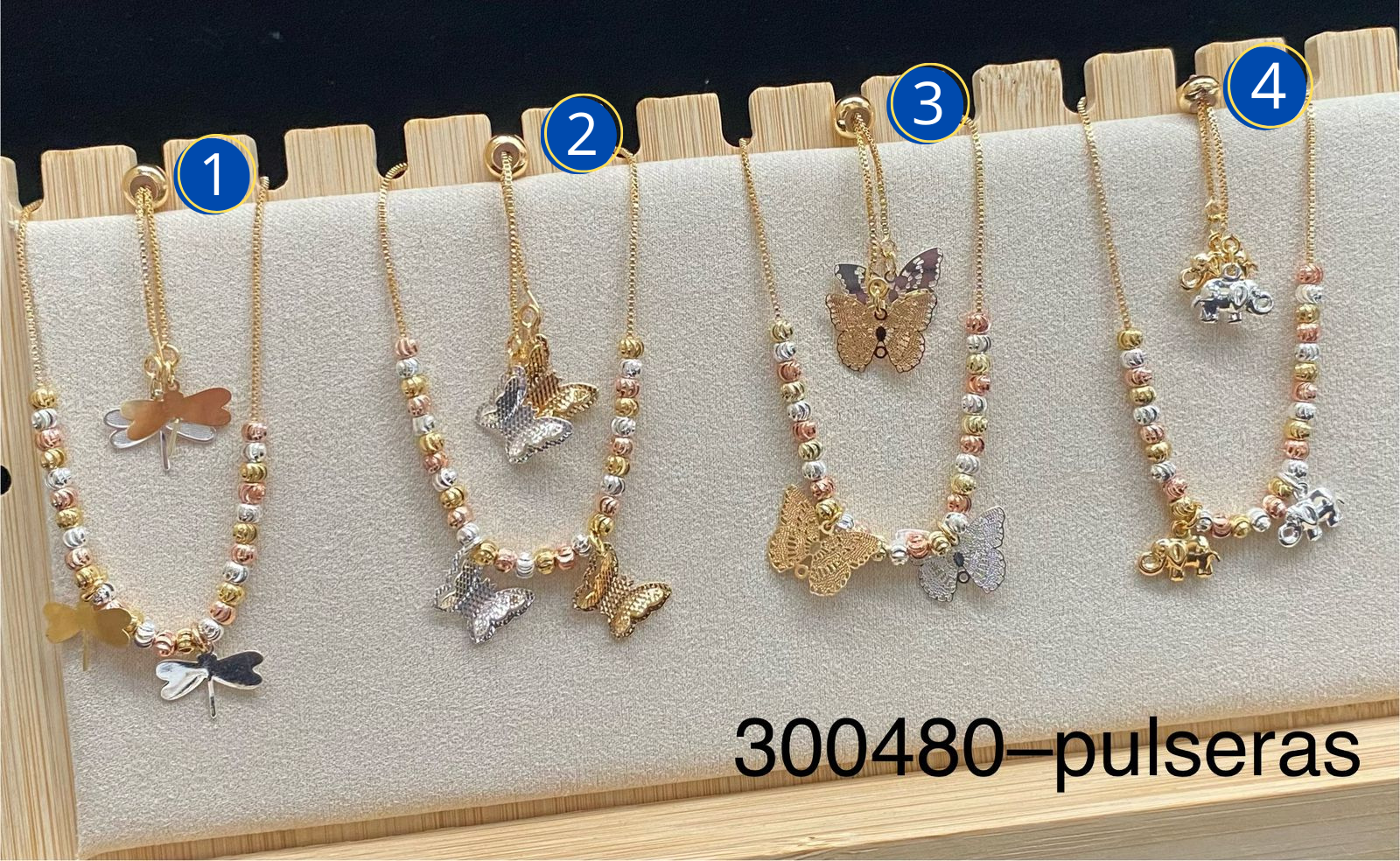 Pulseras con dijes M31 ORO LAMINADO