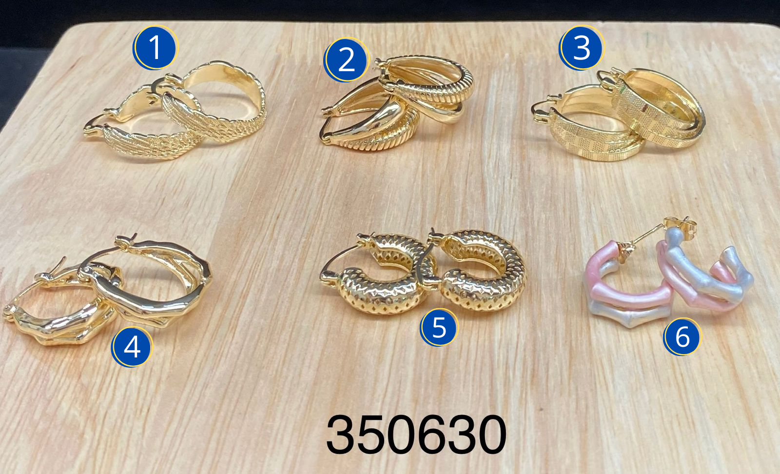 Arracadas Doradas M20 Oro Laminado