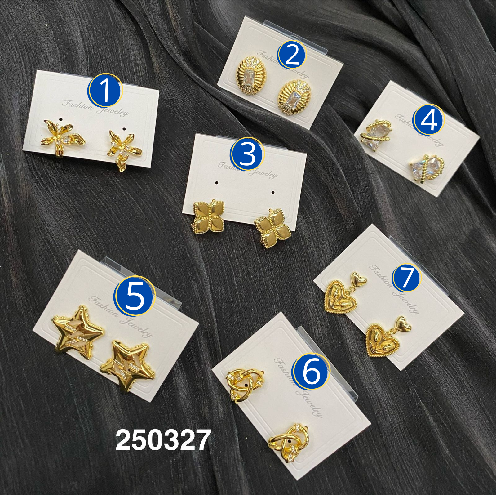 Aretes Dorados con Piedras de aro M5 Oro Laminado