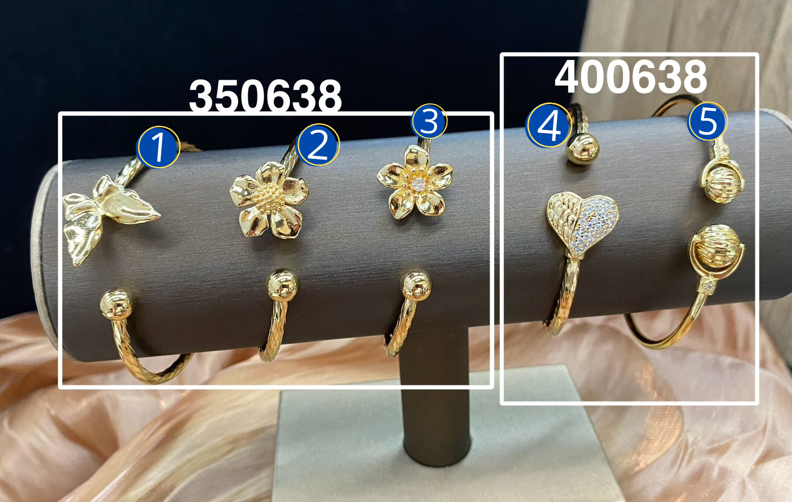 Brazalete  Dorado de Corazón M1 Oro Laminado