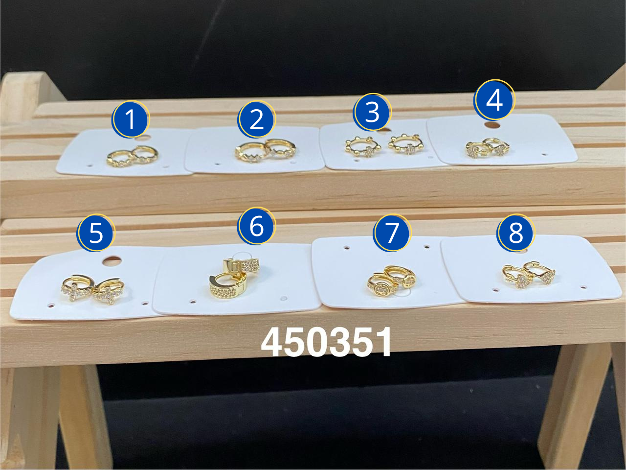 Aretes Dorados Varios diseños M6 Oro Laminado