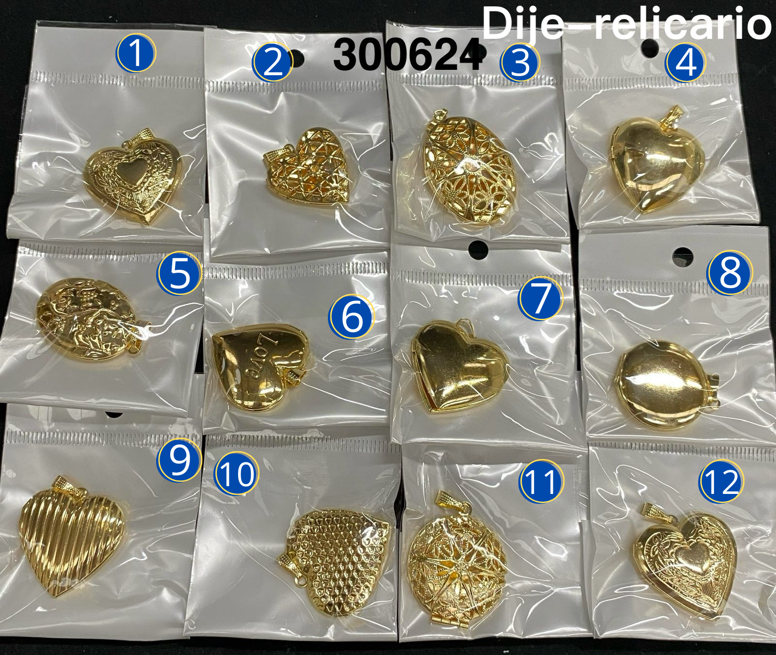 Relicarios Dorados M3 Oro Laminado